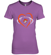 Load image into Gallery viewer, Oklahoma State Cowboys Large Heart Football Team Women's Premium T-Shirt