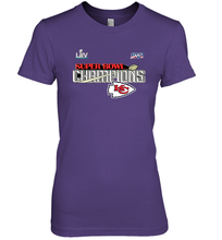 Load image into Gallery viewer, Youth Kansas City Chiefs NFL Pro Line by Fanatics Super Bowl LIV Champions Trophy Women's Premium T-Shirt