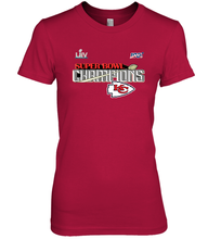 Load image into Gallery viewer, Youth Kansas City Chiefs NFL Pro Line by Fanatics Super Bowl LIV Champions Trophy Women's Premium T-Shirt