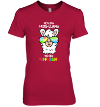 Load image into Gallery viewer, It's No Prob llama To Be Different Shirt _ Autism Gift Women's Premium T-Shirt