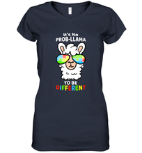 Load image into Gallery viewer, It's No Prob llama To Be Different Shirt _ Autism Gift Women's V-Neck T-Shirt