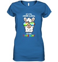 Load image into Gallery viewer, It's No Prob llama To Be Different Shirt _ Autism Gift Women's V-Neck T-Shirt