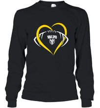 Load image into Gallery viewer, Valparaiso Crusaders Large Heart Football Long Sleeve T-Shirt
