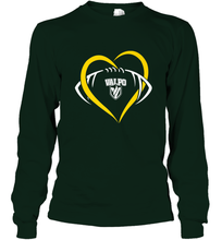 Load image into Gallery viewer, Valparaiso Crusaders Large Heart Football Long Sleeve T-Shirt