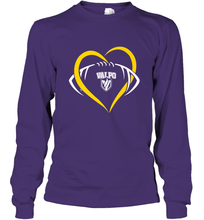 Load image into Gallery viewer, Valparaiso Crusaders Large Heart Football Long Sleeve T-Shirt
