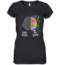 Load image into Gallery viewer, Neurodiversity brain Gift idea for Dyslexia ADHD Autism ASD Women's V-Neck T-Shirt
