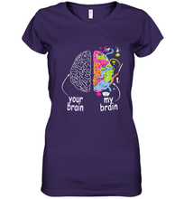 Load image into Gallery viewer, Neurodiversity brain Gift idea for Dyslexia ADHD Autism ASD Women's V-Neck T-Shirt