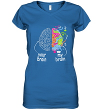 Load image into Gallery viewer, Neurodiversity brain Gift idea for Dyslexia ADHD Autism ASD Women's V-Neck T-Shirt