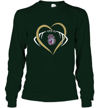 Load image into Gallery viewer, James Madison Dukes Large Heart Football Team Long Sleeve T-Shirt