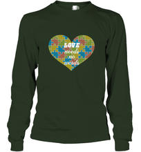 Load image into Gallery viewer, Love needs no words Autism Awareness DayT shirt Long Sleeve T-Shirt