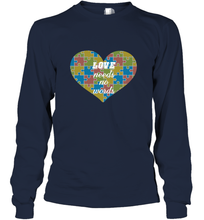 Load image into Gallery viewer, Love needs no words Autism Awareness DayT shirt Long Sleeve T-Shirt