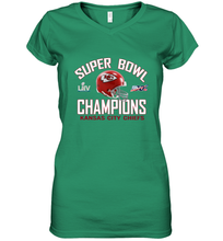 Load image into Gallery viewer, NFL super bowl Kansas City Chiefs Logo Helmet champions Women's V-Neck T-Shirt