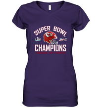 Load image into Gallery viewer, NFL super bowl Kansas City Chiefs Logo Helmet champions Women's V-Neck T-Shirt