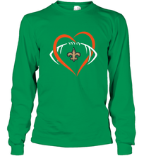 Load image into Gallery viewer, NFL New Orleans Saints Heart Love Football Long Sleeve T-Shirt