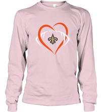 Load image into Gallery viewer, NFL New Orleans Saints Heart Love Football Long Sleeve T-Shirt