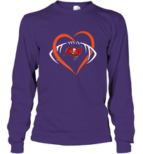 Load image into Gallery viewer, NFL Tampa Bay Buccaneers Heart Love Football Long Sleeve T-Shirt