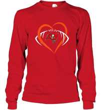 Load image into Gallery viewer, NFL Tampa Bay Buccaneers Heart Love Football Long Sleeve T-Shirt