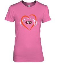 Load image into Gallery viewer, NFL San Francisco Heart Love Football Women's Premium T-Shirt