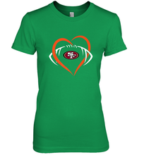 Load image into Gallery viewer, NFL San Francisco Heart Love Football Women's Premium T-Shirt