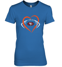 Load image into Gallery viewer, NFL San Francisco Heart Love Football Women's Premium T-Shirt