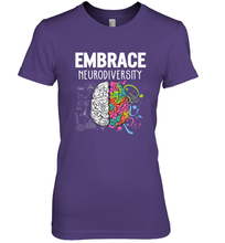 Load image into Gallery viewer, Embrace Neurodiversity Brain ADHD Autism Awareness Women's Premium T-Shirt