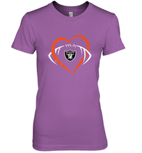 Load image into Gallery viewer, NFL Oakland Raiderss Heart Love Football Women's Premium T-Shirt