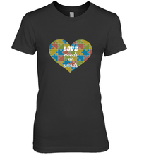 Load image into Gallery viewer, Love needs no words Autism Awareness DayT shirt Women's Premium T-Shirt