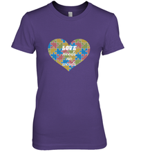 Load image into Gallery viewer, Love needs no words Autism Awareness DayT shirt Women's Premium T-Shirt