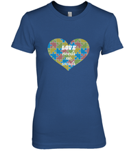 Load image into Gallery viewer, Love needs no words Autism Awareness DayT shirt Women's Premium T-Shirt