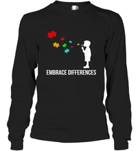 Load image into Gallery viewer, Embrace Differences Support Autism Awareness Day Tee Long Sleeve T-Shirt