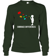 Load image into Gallery viewer, Embrace Differences Support Autism Awareness Day Tee Long Sleeve T-Shirt