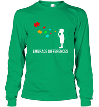 Load image into Gallery viewer, Embrace Differences Support Autism Awareness Day Tee Long Sleeve T-Shirt