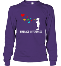 Load image into Gallery viewer, Embrace Differences Support Autism Awareness Day Tee Long Sleeve T-Shirt