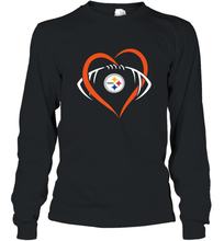 Load image into Gallery viewer, NFL Pittsburgh Steelers Heart Love Football Long Sleeve T-Shirt