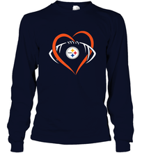 Load image into Gallery viewer, NFL Pittsburgh Steelers Heart Love Football Long Sleeve T-Shirt