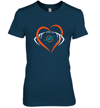 Load image into Gallery viewer, NFL Miami Dolphins Heart Love Football Women's Premium T-Shirt