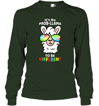 Load image into Gallery viewer, It's No Prob llama To Be Different Shirt _ Autism Gift Long Sleeve T-Shirt
