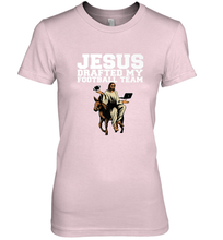 Load image into Gallery viewer, Jesus Drafted My Football Team Fantasy Football Women's Premium T-Shirt