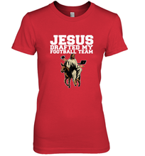 Load image into Gallery viewer, Jesus Drafted My Football Team Fantasy Football Women's Premium T-Shirt