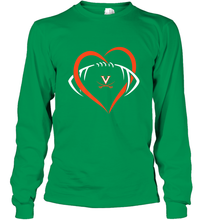 Load image into Gallery viewer, Virginia Cavaliers Large Heart Football Team Long Sleeve T-Shirt