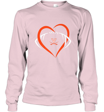 Load image into Gallery viewer, Virginia Cavaliers Large Heart Football Team Long Sleeve T-Shirt