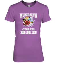 Load image into Gallery viewer, Husband Coach Dad Football Family Sports Team Game Women's Premium T-Shirt