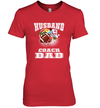 Load image into Gallery viewer, Husband Coach Dad Football Family Sports Team Game Women's Premium T-Shirt