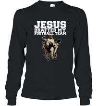 Load image into Gallery viewer, Jesus Drafted My Football Team Fantasy Football Long Sleeve T-Shirt