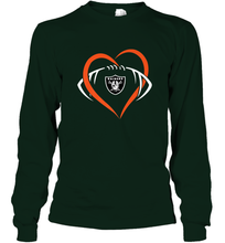 Load image into Gallery viewer, NFL Oakland Raiderss Heart Love Football Long Sleeve T-Shirt