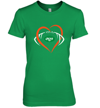Load image into Gallery viewer, NFL New York Jets Heart Love Football Women's Premium T-Shirt