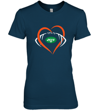 Load image into Gallery viewer, NFL New York Jets Heart Love Football Women's Premium T-Shirt