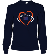 Load image into Gallery viewer, NFL New York Giants Heart Love Football Long Sleeve T-Shirt