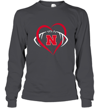 Load image into Gallery viewer, Nebraska Cornhuskers Large Heart Football Team Premium Long Sleeve T-Shirt