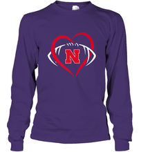 Load image into Gallery viewer, Nebraska Cornhuskers Large Heart Football Team Premium Long Sleeve T-Shirt